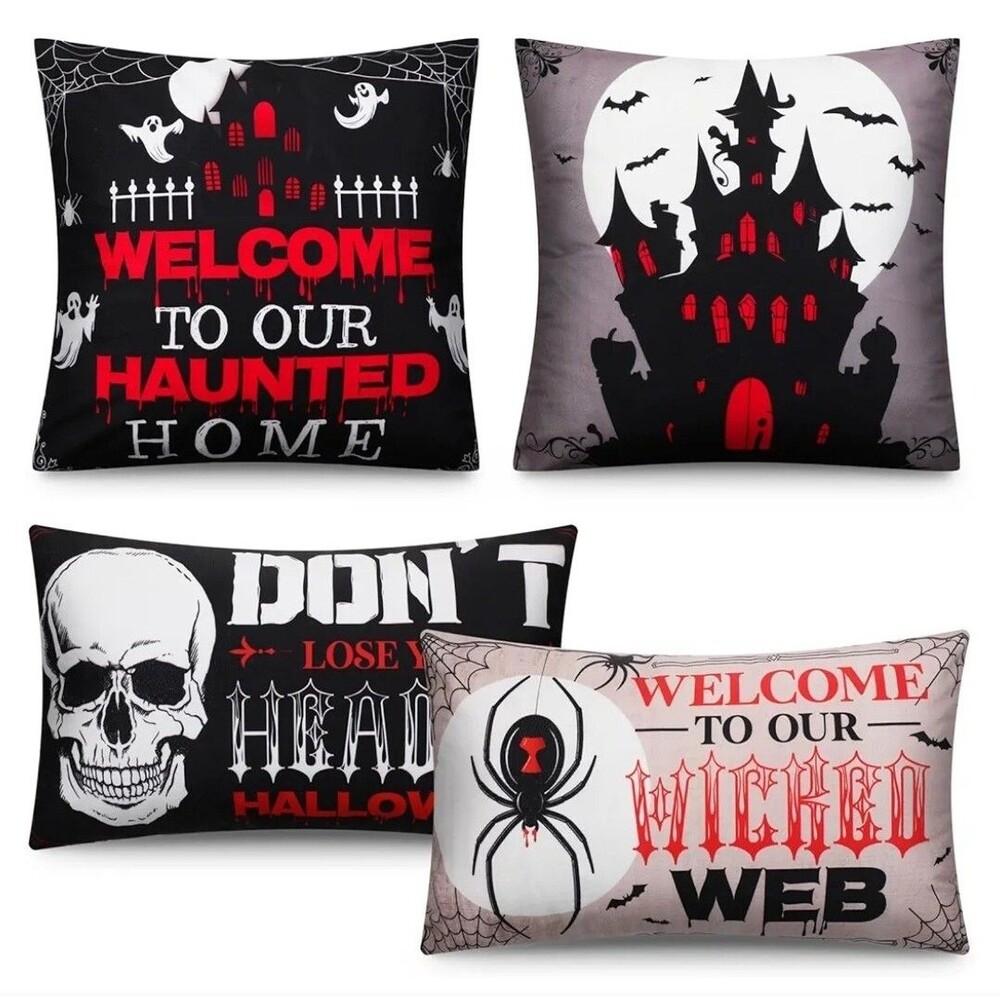 Halloween Pillow Covers 18" x 18" Square 12" x 20" Rectangle Horror Soft Cases